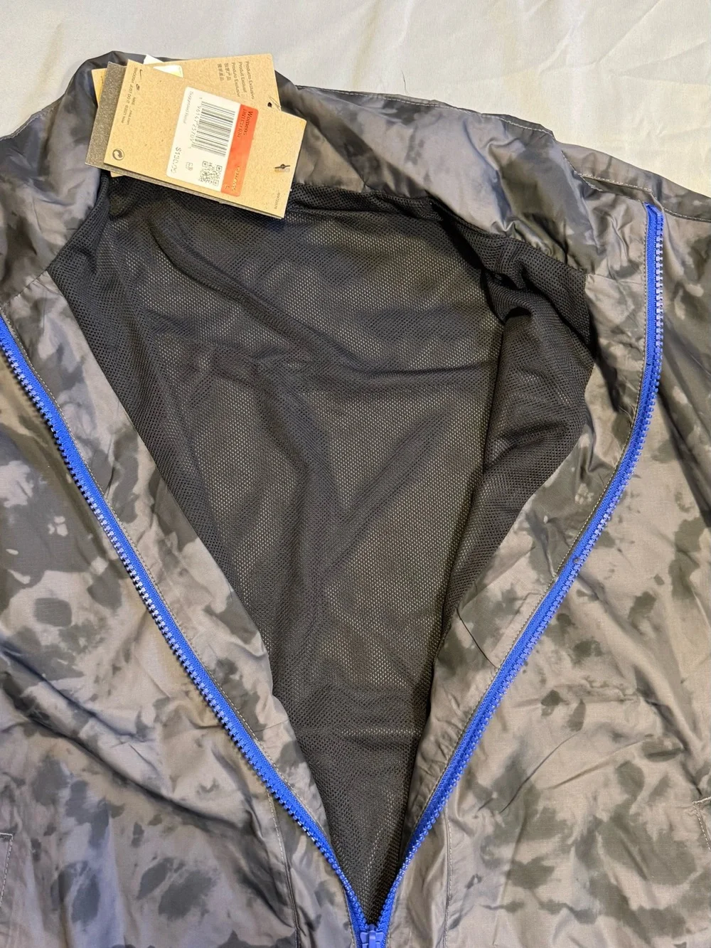 Nike Black Camo Jacket with Blue Trim